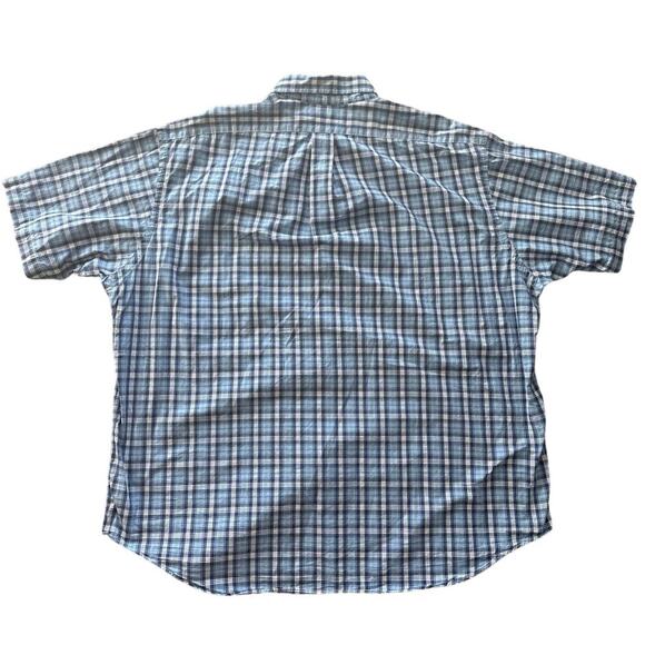 Ralph Lauren Blake Button Down Shirt Blue Seersucker Gingham Check Mens XXL - Picture 2 of 4